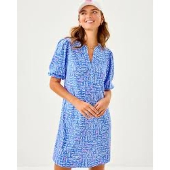 Lilly Pulitzer Dresses & Skirts - Lilly Pulitzer Colson Shift Dress Sunwashed Blue Seacrets Cotton Dress Size S